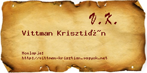 Vittman Krisztián névjegykártya
